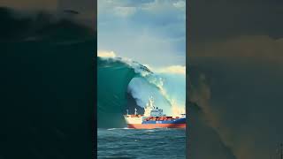 Close Call! Ship Faces an Oncoming Towering Wave! #scaryocean #roughseas #ocean