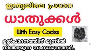 ധാതുക്കൾ :- ഉൽപ്പാദനത്തിന്  മുമ്പിൽ നിൽക്കുന്ന സംസ്ഥാനങ്ങൾ ✅️