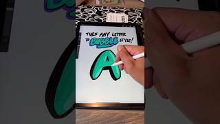 How to draw BUBBLE LETTERS FAST! 🫧 #shorts #tutorial #art