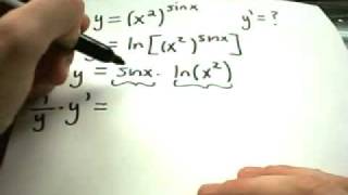 Logarithmic Differentiation -  Example 3