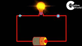 Animation of flow of electric current in circuit