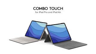 Logitech Combo Touch -näppäimistökotelo iPad-laitteille iPadPro ja iPadAir–oxfordinharmaa ja hiekka