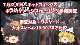 ７月２９日　ホットフィックス　ボスのダメージスケーリング半減調査【ワンダーランズ】【ゆっくり】