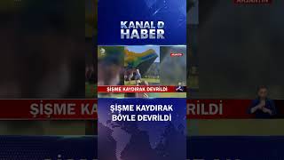 Rüzgar Şişme Kaydırağı Yerle Bir Etti! Kaydıraktaki Çocuklar Neyse Ki Yara Almadı