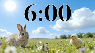 6 Minute Spring Timer | Cute Easter Vibes, Bunny, & Chick Classroom Countdown | Calm Music & Nature