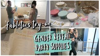 Gender Reveal Party Supplies + Try-On Fabletics Haul Pregnant!