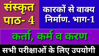 कारक भाग 1- कर्ता, कर्म और करण Sanskrit Kaarak- karta, karm or karan