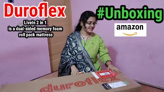 duroflex live in 2 in 1 dual sided reversible memory foam || unboxing || review || amazon