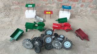 mini green colour Mahendra tractor And Truck tyres fitting tractor video