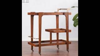 Southern Enterprises Zhori Brown Modern Bar Cart - The Classy Home