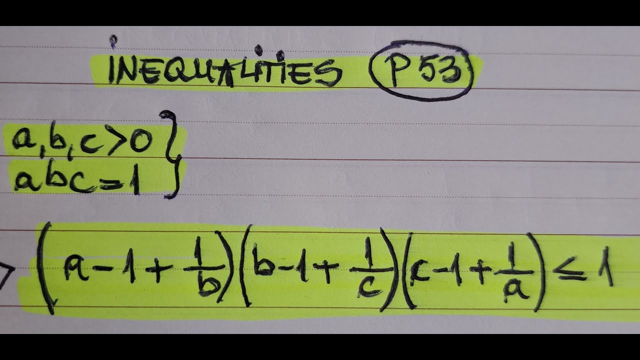 Math Olympiad / Algebraic Inequalities - YouTube