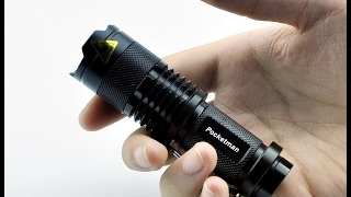 Senter Police kecil anti air Pocketman LED Flashlight 2000 Lumens Waterproof camping hiking