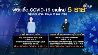 ไทยพบยอดผู้ป่วยโควิด-19 เพิ่ม 5 ราย เจอคนกลับจากบาห์เรน-ซาอุฯ ติดเชื้อรอบ 2