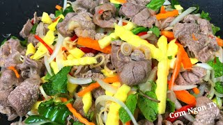 Cách làm GỎI BẮP BÒ TRỘN XOÀI XANH thơm ngon lạ miệng