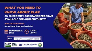 Webinar: ELAP- An Emergency Assistance Program Available for Aquaculturists