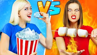 HOT GIRL VS COLD GIRL CHALLENGE || Fire vs Ice by RATATA