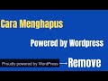 Cara Menghapus Powered by Wordpress