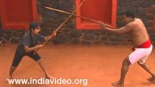 Kalari Martial arts training Kettukari Long Stick