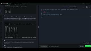Hackerrank Python Solution #6 Numpy - Eye and Identity