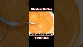 Viral Coffee with Strainer Hack | Perfect Foam \u0026 Taste | Coffee with Strawberry Syrup | ASMR #shorts