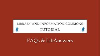 EGCC Library FAQs and LibAnswers
