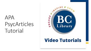 APA PsycArticles Tutorial