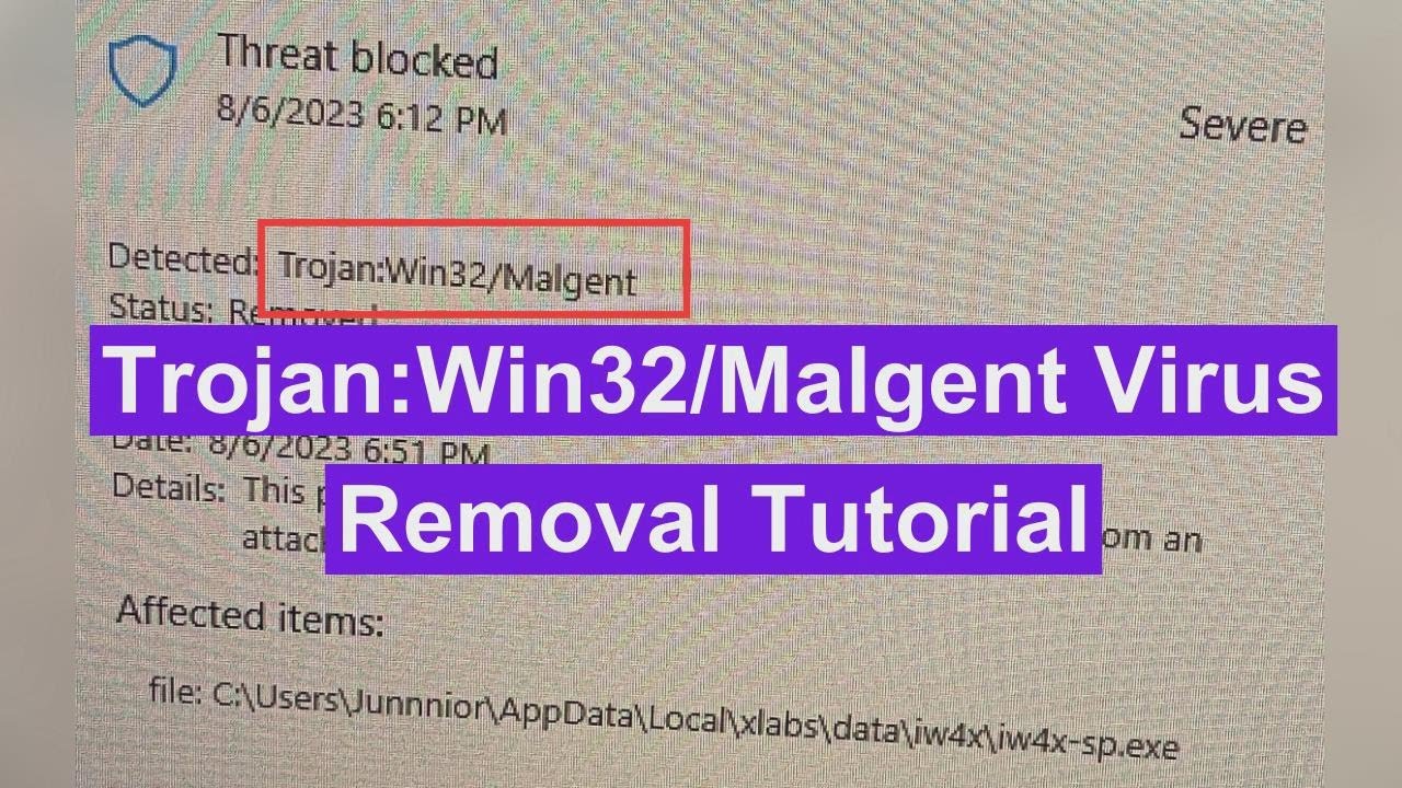 How To Remove Trojan:Win32/Malgent? [Solved] - YouTube