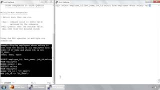 6.7 Multiple row subqueries using ALL operator