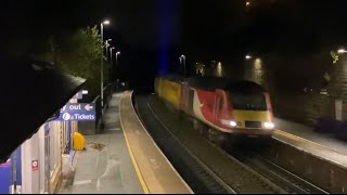 NMT HST  43299 and 43274 EX-LNER and EX-EMR beam past Greenfield on 1Q15