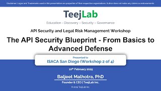 API Security & Legal Risk Workshop #2 - The API Security Blueprint - From Basics to Advanced Defense