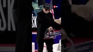 Musk waves chainsaw on CPAC stage #news #shorts