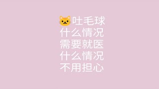 猫咪吐毛球，什么情况不用担心，什么情况要去看医生？