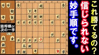 えっこれ勝てるの？信じられない妙手順！（次の一手or詰将棋）