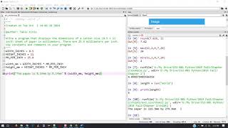 Programming in Python - Chapter 2 Exercises Part 1 - Fall 2019