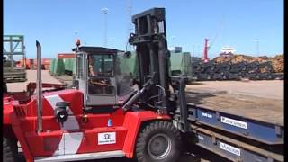 Kalmar machines at work in the Port of Halmstad, Sweden