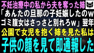 【スカッとする話】不妊治療中の私から夫を奪った姉「あんたの旦那の子妊娠したからｗ欠陥品は早く別れてよｗ」１年後、公園で女の子を抱く姉を偶然発見…私は子供の顔を見た瞬間、警察に通報した！【修羅場】