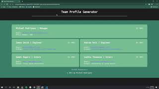 Node.js Team Profile Generator Demo Video