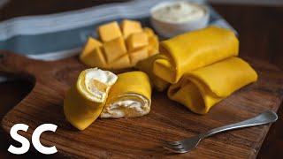 How to make Hong Kong Style Mango Pancakes (dessert yum cha recipes)