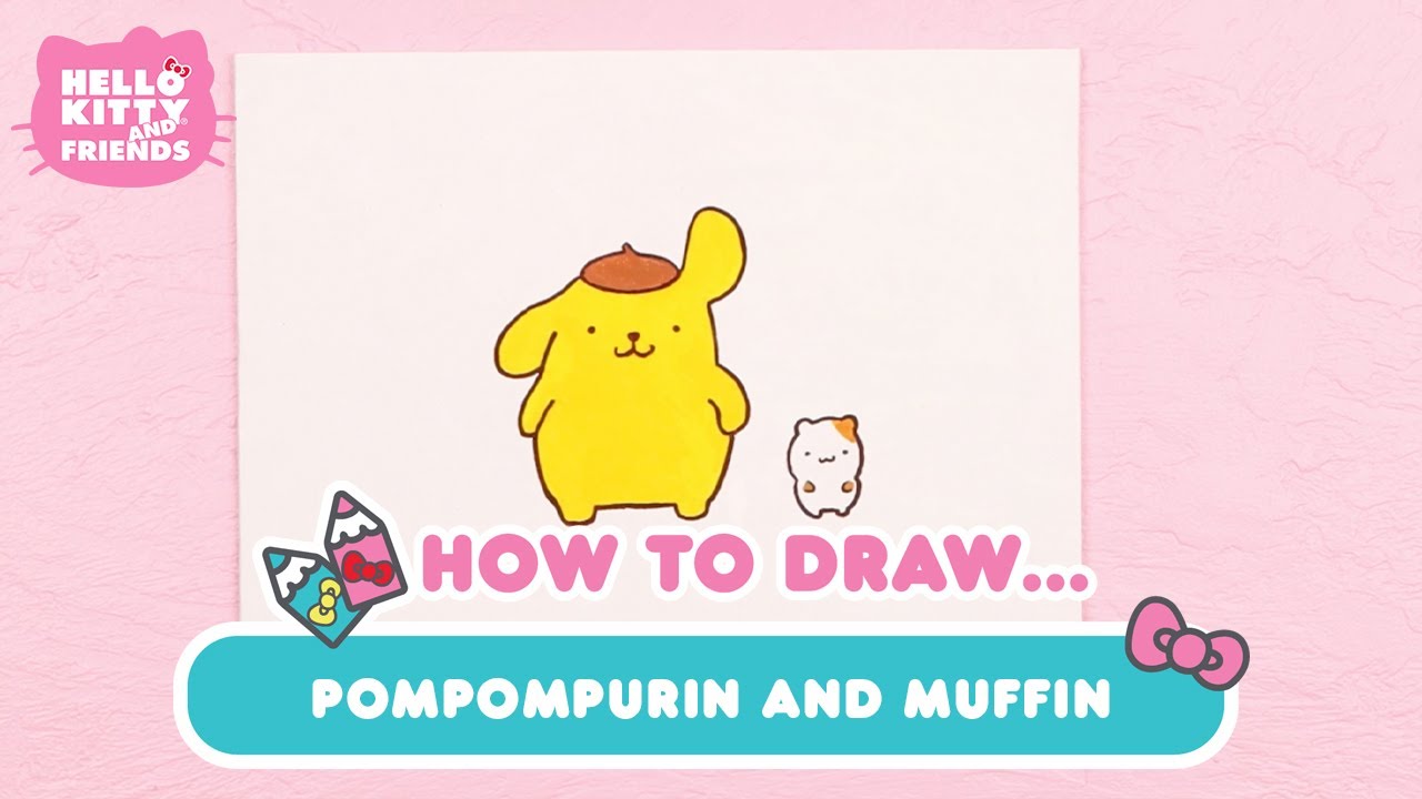 How To Draw Pompompurin And Muffin Hello Kitty Crafts Youtube