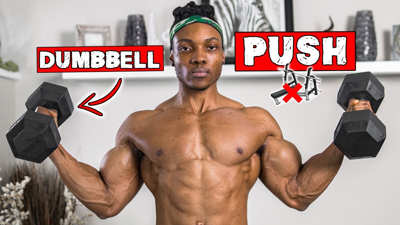 Dumbbell Push Workout At Home Light Dumbbells Only No Bench Youtube