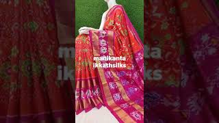 orange and pink ikkat pattu saree from Direct Pochampally weaver