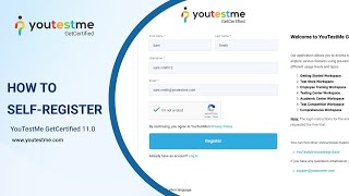 YouTestMe GetCertified 11.0 - How to Self-Register