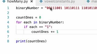 python counting 1s and 0s