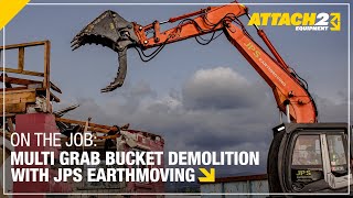 Timelapse of Attach2 Multi Grab Bucket Mk3 demolishing an old Gas Station