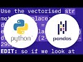 How to replace text in a string column of a Pandas dataframe?