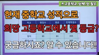 🎯 중학교 성적으로 고등학교 내신등급 미리 알 수 있다. 중학교때 준비하는 고등 1등급 #2