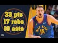 Nikola Jokic 33 pts 17 rebs 10 asts vs Mavericks 24/25 season