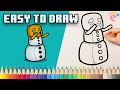 How to draw a Snow Golem from Minecraft | Easy step by step drawings