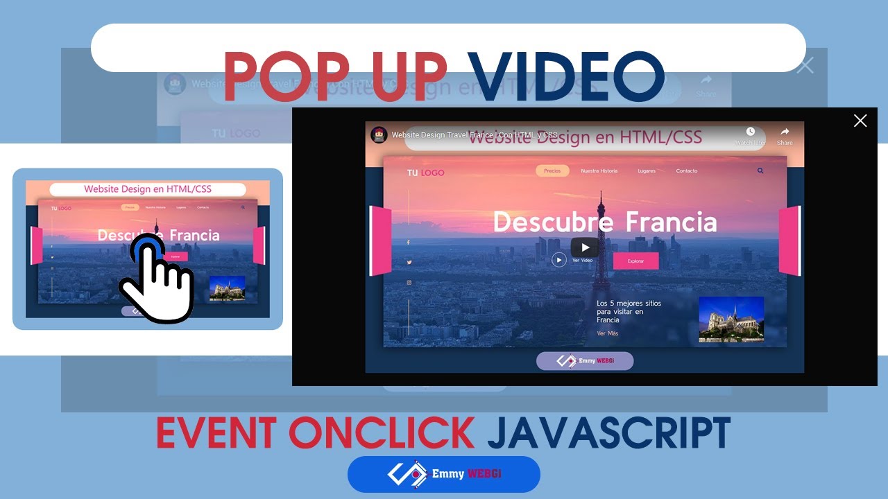 Popup - Ventana Modal (Video Youtube) | Con HTML CSS Y JAVASCRIPT - YouTube