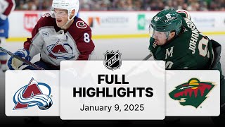 NHL Highlights | Avalanche vs. Wild | January 09, 2025